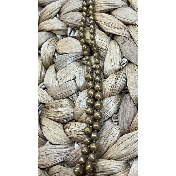 Vintage ART DECO BRASS BEAD Double Graduated Necklace FILIGREE CLASP-30s - Picture 3 of 8